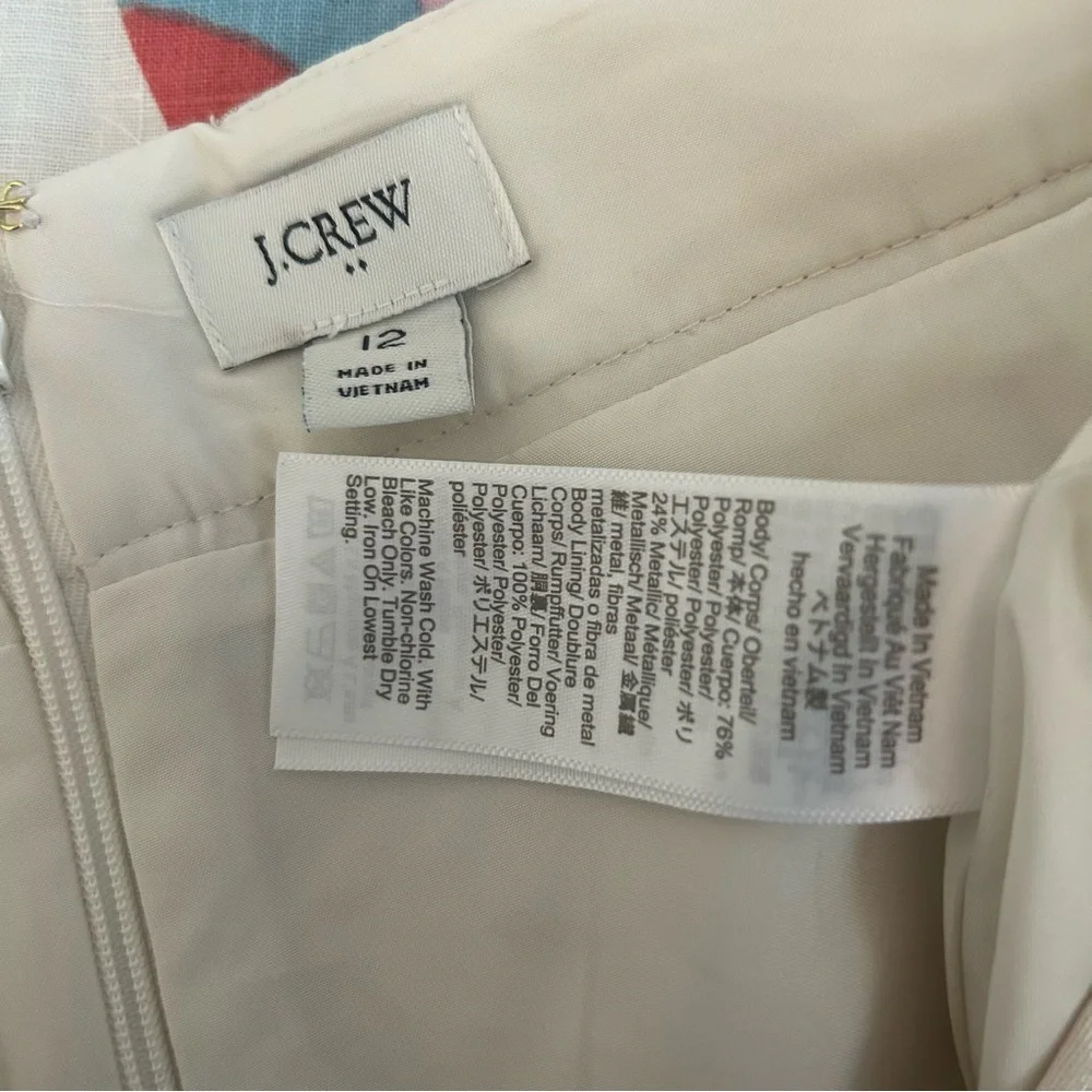 J. Crew beautiful floral metallic gold & cream skirt, women’s sz 12, GUC - Picture 9 of 11